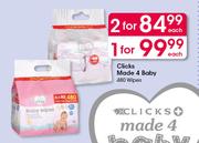 Clicks Made 4 Baby 480 Wipes-Each