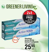 Himalaya Active White Herbal Toothpaste Assorted-75ml Each