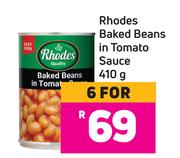 Rhodes Baked Beans In Tomato Sauce-For 6 x 410g