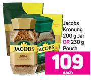 Jacobs Kronung 200g Jar Or 230g Pouch-Each