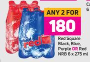 Red Square Black, Blue, Purple Or Red NRB-For 2 x 6 x 275ml