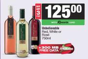 Unbelievable Red, White Or Rose-For 3 x 750ml