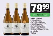 Pierre Dumont Chardonnay,Sauv Blanc,Chenin Blanc,Seven Centuries,Cab Sauv Or Merlot-750ml Each