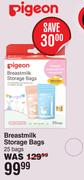 Pigeon Breastmilk Storage Bags 25 Bags