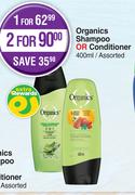 Organics Shampoo Or Conditioner Assorted-For 1 x 400ml