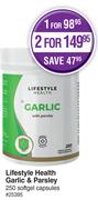 Lifestyle Health Garlic & Parsley 250 Softgel Capsules-For 1