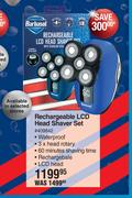 Barbasol Rechargeable LCD Head Shaver Set