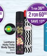 Lentheric Hoity Toity Body Spray Assorted-For 2 x 90ml