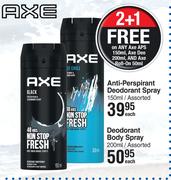 Axe Deodorant Body Spray Assorted-200ml Each