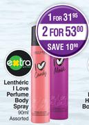 Lentheric I Lover Perfume Body Spray Assorted-For 2 x 90ml