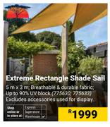 Extreme Rectangle Shade Sail 5m x 3m