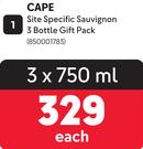 Cape Site Specific Sauvignon 3 Bottle Gift Pack-3 x 750ml