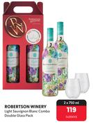 Robertson Winery Light Sauvignon Blanc Combo Double Glass Pack-2 x 750ml