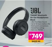 JBL T500BT Bluetooth On-Ear Headphones (Black)