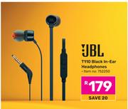 JBL T110 Black In-Ear Headphones