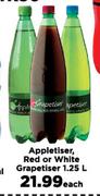 Appletiser Red Or White Grapetiser-1.25L Each