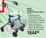 Medic Rollator 4 Wheel Deluxe Walker