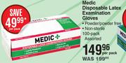 Medic Disposable Latex Examination Gloves-Per Pack