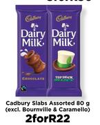 Cadbury Slabs Assorted(Excl. Bournville & Caramello)-2x80g