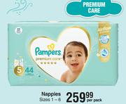 Pampers Premium Care Nappies Sizes 1-6-Per Pack
