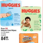 Huggies Pure Or Natural Care Wipes 4 x 56 Wipes-Each