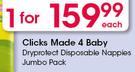 Clicks Made 4 Baby Dryprotect Disposable Nappies Jumbo Pack-Each