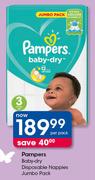 Pampers Baby Dry Disposable Nappies Jumbo Pack-Per Pack