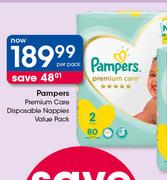 Pampers Premium Care Disposable Nappies Value Pack-Per Pack