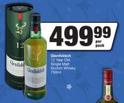 Glenfiddich 12 Year Old Single Malt Scotch Whisky-750ml Per Pack