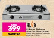Alva 2-Burner Stainless Steel Gas Stove GCS04