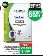 Lifestyle Health MSM 1000mg 120 Coated Tablets