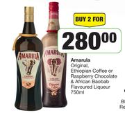 Amarula Original Ethiopian Coffee Or Raspberry Chocolate & African Baobab Flavoured Liqueur-For 2 x 