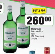 Belgravia London Dry Gin (All Flavours)-For 2 x 750ml