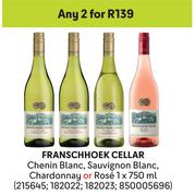Franschhoek Cellar Chenin Blanc, Sauvignon Blanc, Chardonnay Or Rose-For 2 x 750ml