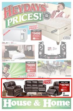 House & Home : Heydays Prices (12 Feb - 18 Feb 2018), page 1