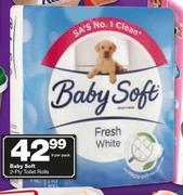 Baby Soft 2-Ply Toilet Rolls-9 Per Pack
