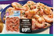 Umoja Frozen Pink Cut & Deveined Prawns-420g Each