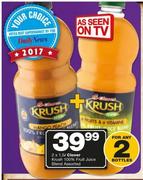 Clover Krush 100% Fruit Juice Blend-2x1.5Ltr