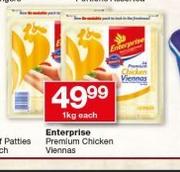 Enterprise Premium Chicken Viennas-1kg Each