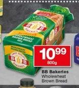 BB Bakeries Wholewheat Brown Bread-800g