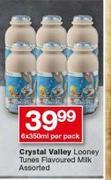 Crystal Valley Looney Tunes Flavoured Milk-6x350ml Per Pack