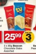 Beacon Chocolate Slabs-3x80g