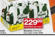 Savanna Premium Dry/Light Cider NRB-24x330ml Per Pack