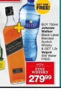 Johnnie Walker Black Label Blended Scotch Whisky-750ml & Valpre Still Water-1.5Ltr