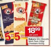 Bakers Mini Biscuits Multi Pack-200g/Cheddars-6x33g Per Pack