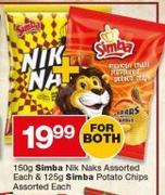 Simba Nik Naks-150g Each & Simba Potato Chips-125g