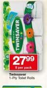 Twinsaver 1-Ply Toilet Rolls-8 Per Pack