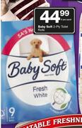 Baby Soft 2 Ply Toilet Rolls-9 Per Pack