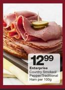 Enterprise Country Smoked/Pepper/Traditional Ham-Per 100kg
