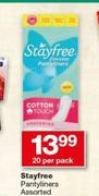 Stayfree Pantyliners-20 Per Pack